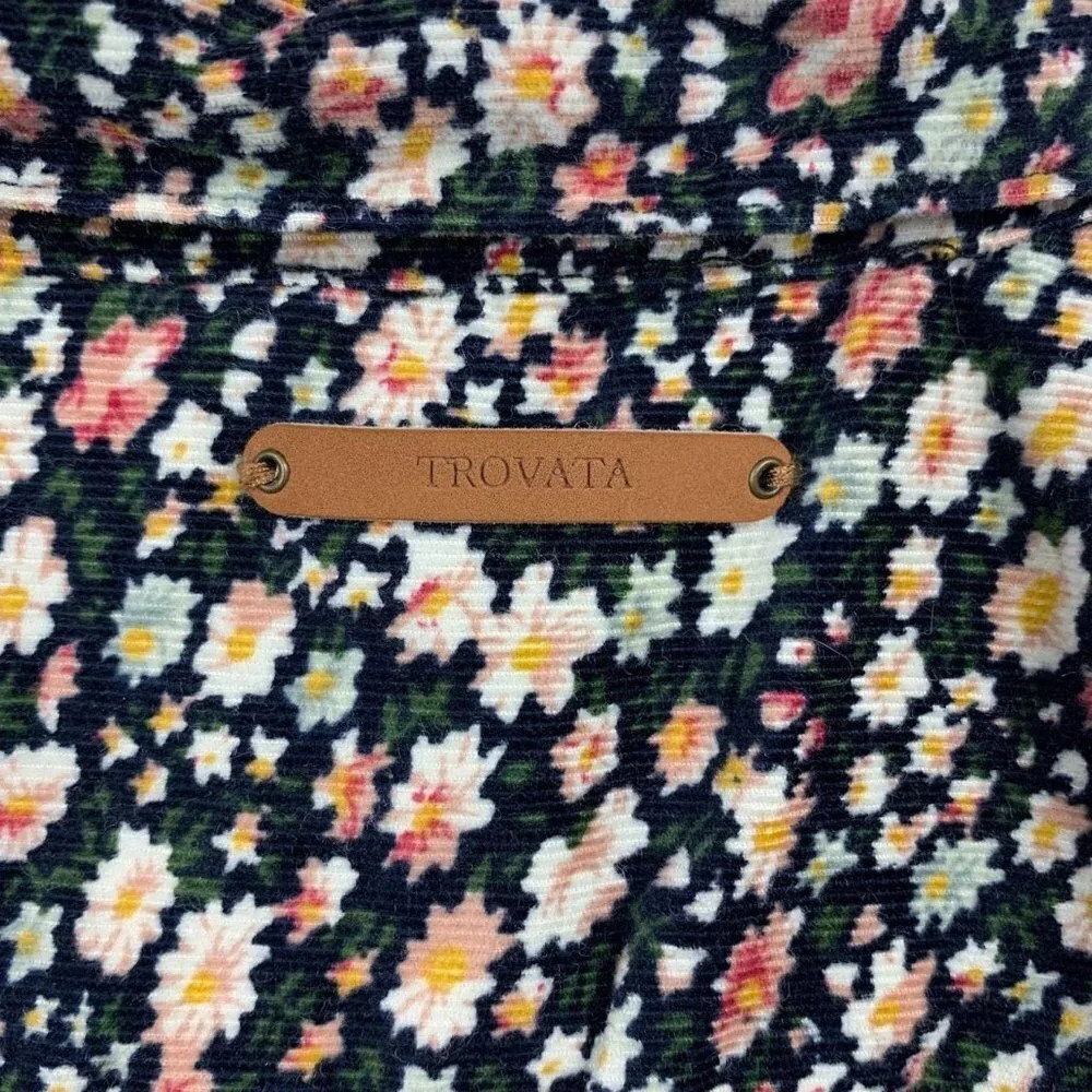 Birds of Paradise Trovata Women's Ditsy‎ Floral Pattern Corduroy Shirt Size XS - Picture 6 of 14